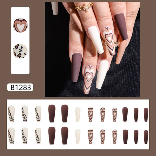 BROWN HEARTS - WITH FULL NAIL KIT